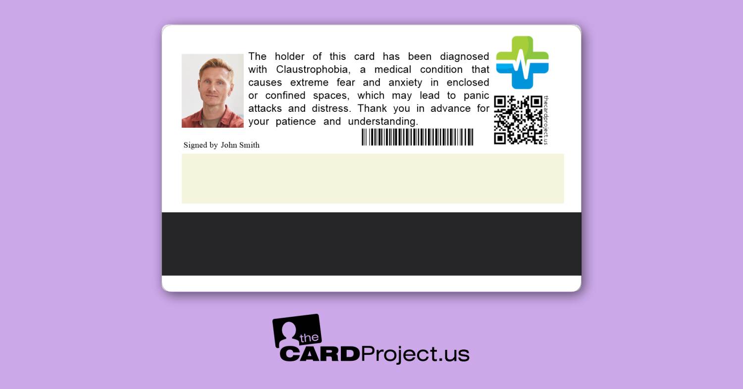 Claustrophobia Premium Medical Card (REAR)